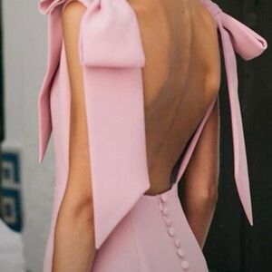 Elegant Pink Backless Dress